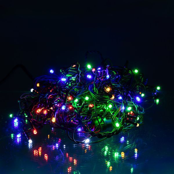 Новорічна гірлянда вулична Бахрома 6 м 105 LED чорний провід Мультиколор 6МBML фото