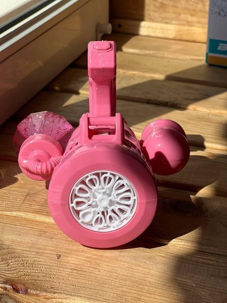 Детский пузырьковый пистолет пушка Bubble Gun генератор мыльных пузырей A 130 розовый APNK130 фото