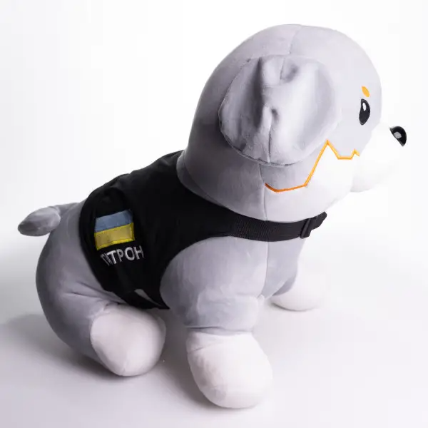 Игрушка-подушка Пес Патрон с пледом 110x140 см серый 509-6G фото