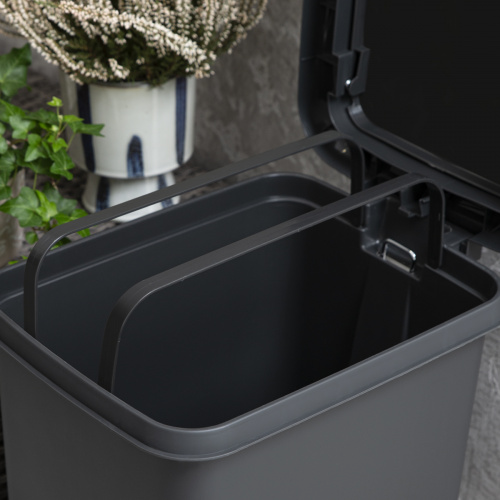 ВІДРО ДЛЯ СМІТТЯ З КРИШКОЮ ТА ПЕДАЛЛЮ АНТРАЦИТ 20л BIN-01 20L ANTHRACITE фото