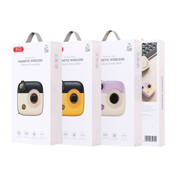 Повербанк XO PR223 Magnetic 15W mini camera digital display 10000mAh Чорний+жовтий ЦУ-00041615 фото