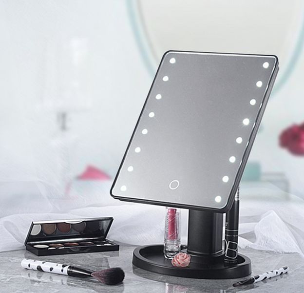 Дзеркало з підсвічуванням для макіяжу Large LED Mirror Сенсорне настільне косметичне дзеркало 00676 фото